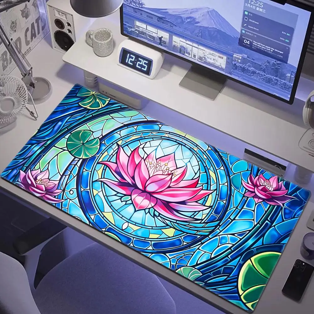

HYBXAXC MTG Magic The Gathering Playmat Lotus Art Mouse Pad NonSlip Rubber Base Rollable Foldable TCG Commander Mat Gaming Room