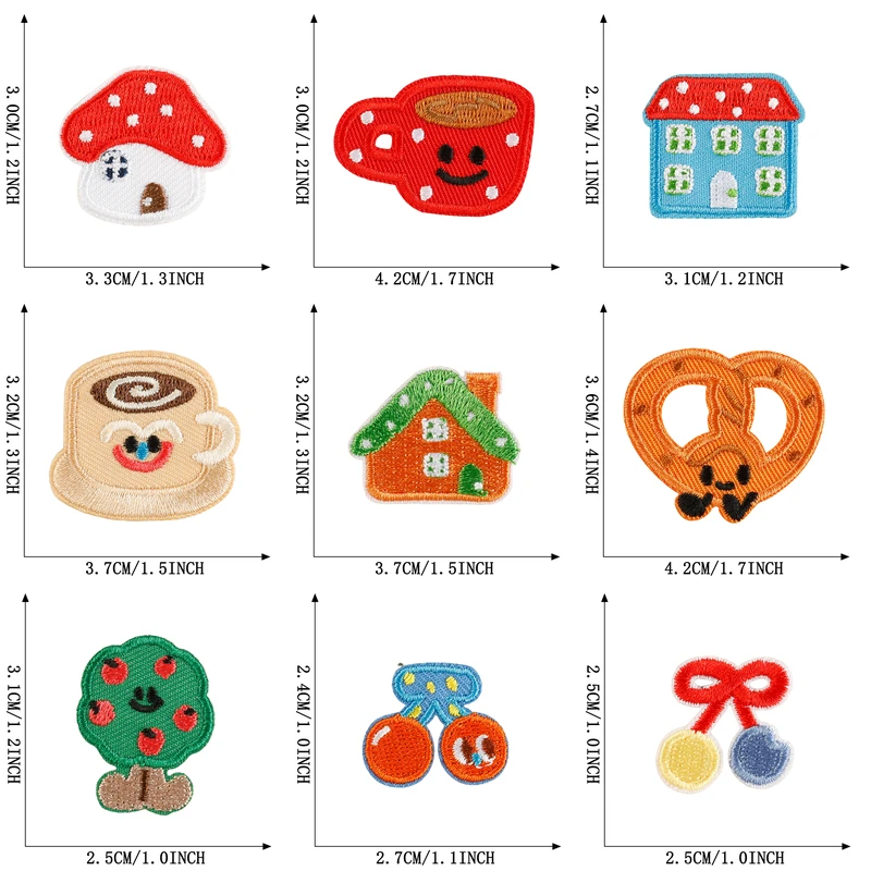 10 Stück Anime Selbstklebende Aufnäher für Kleidung, Tiere, zum Aufbügeln, Bestickte DIY-Aufkleber für Kinder, Patches für Jacken und Stoffe – Detail 3