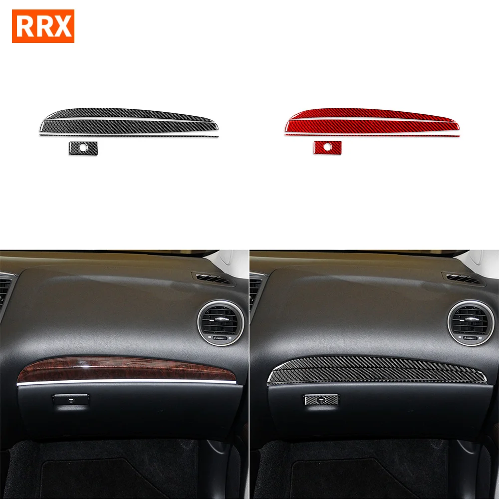 For Infiniti JX 2013 QX60 2014-2016 Real Carbon Fiber Sticker Co-Pilot Glove Box Handle Panel Car Accessories inside decorative