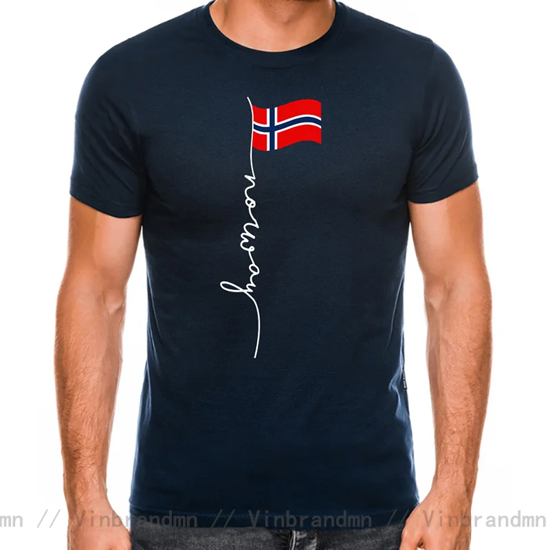 Funny Norway Signature Flag Pole Norwegian T Shirt Men Graphic Cotton Streetwear Short Sleeve Birthday Gift Summer Norge T-shirt