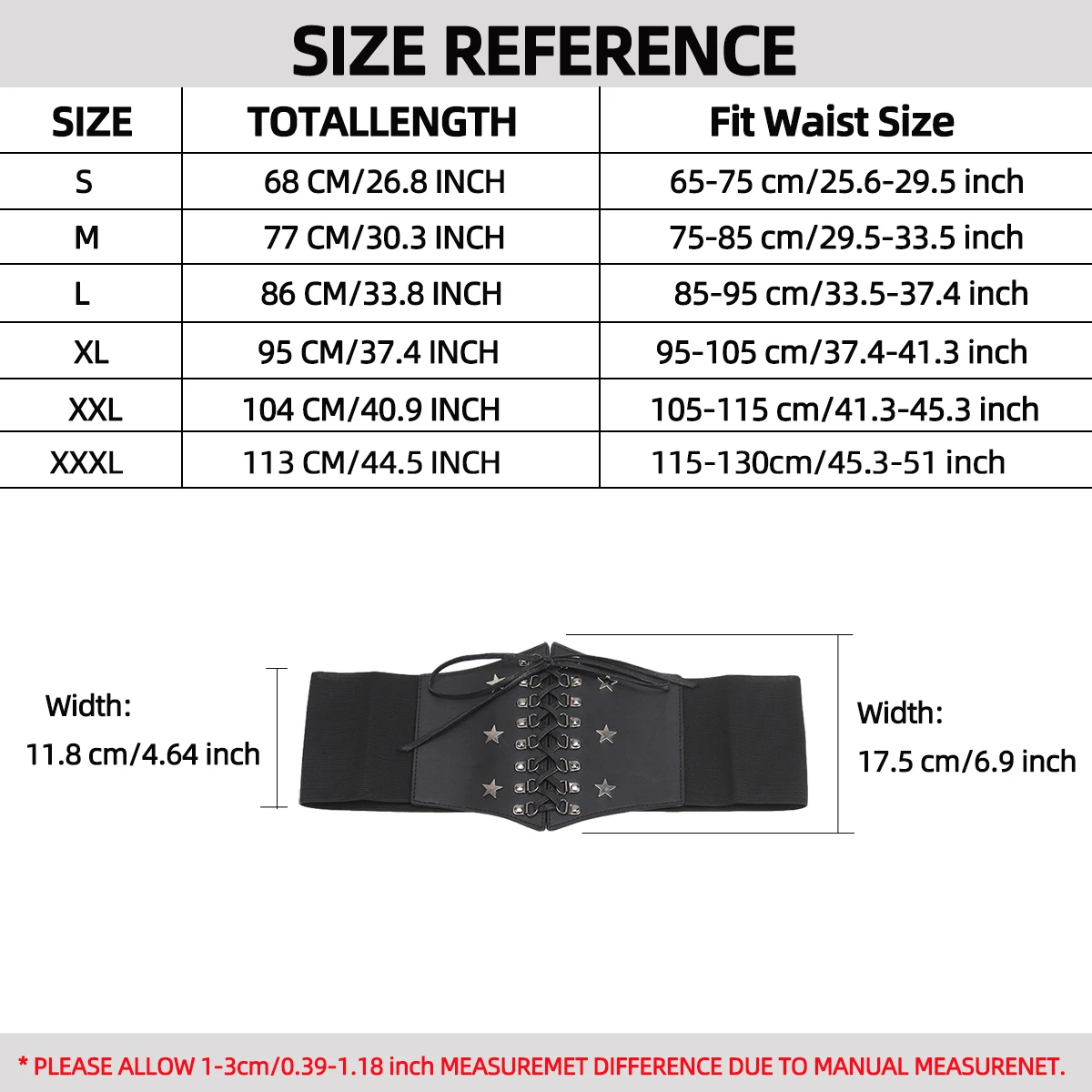 Ceinture large élastique pour femme, décoration punk pentagramme, corset audiHit, ceinture chaude pour robe