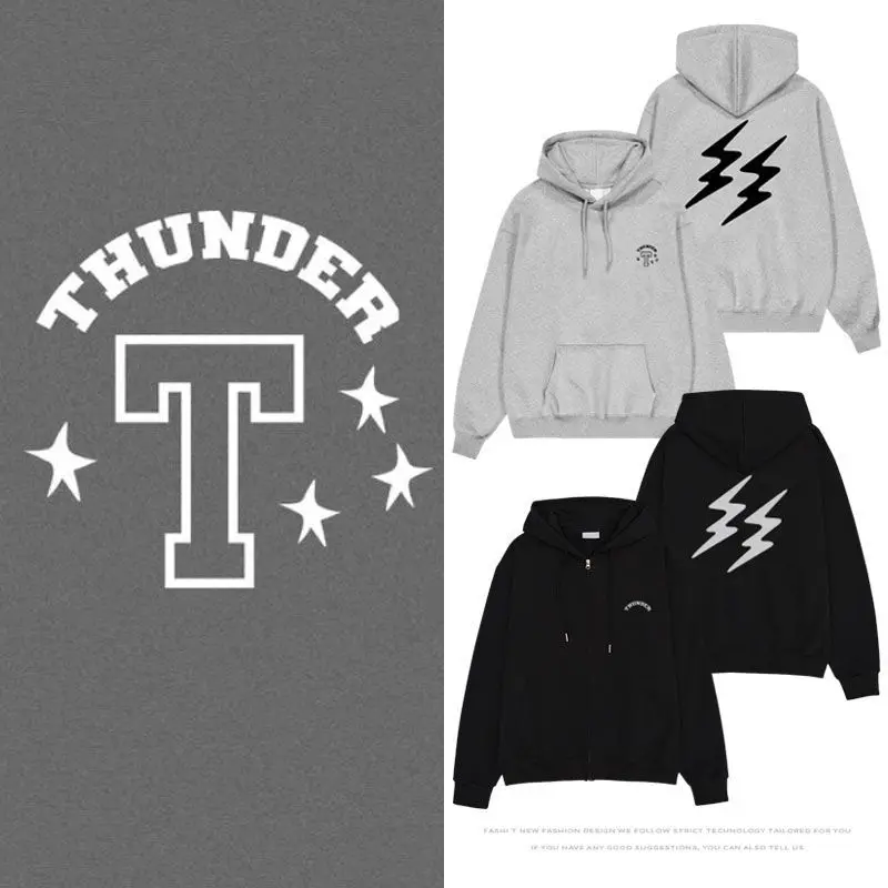

ATEEZ 2025 'THUNDER' World Tour Official Inspired Unisex Zip-Up Hoodie - 100% Cotton with Exclusive Lightning Bolt Graphics!