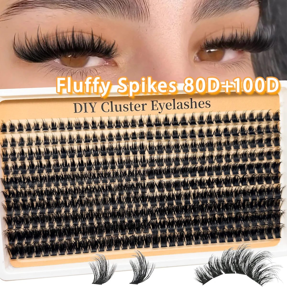 Neues Spiky Fluffy Wimpernbündel 80D-200D Ultra Dichtes Wimpernbündel 10-18mm Wispy Einzelne Dicke Curl-Wimpern