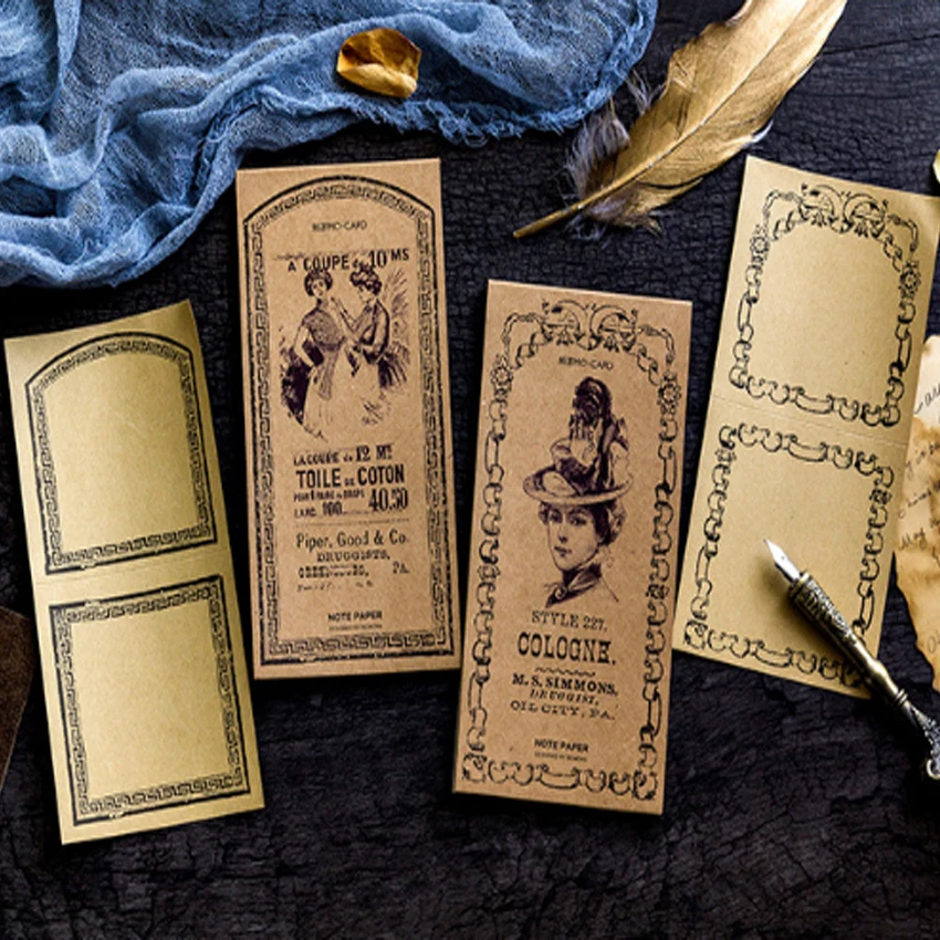 1pack/lot Vintage classical Poems Kraft Paper Notebook Planner Notes Notepad Memo Pad Sheets Office Decor Memo Note