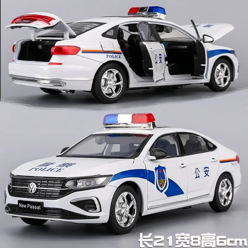 1:24  Volkswagen Passat alloy police car model, echo sound and light toy, taxi large car model, collectible decoration gift