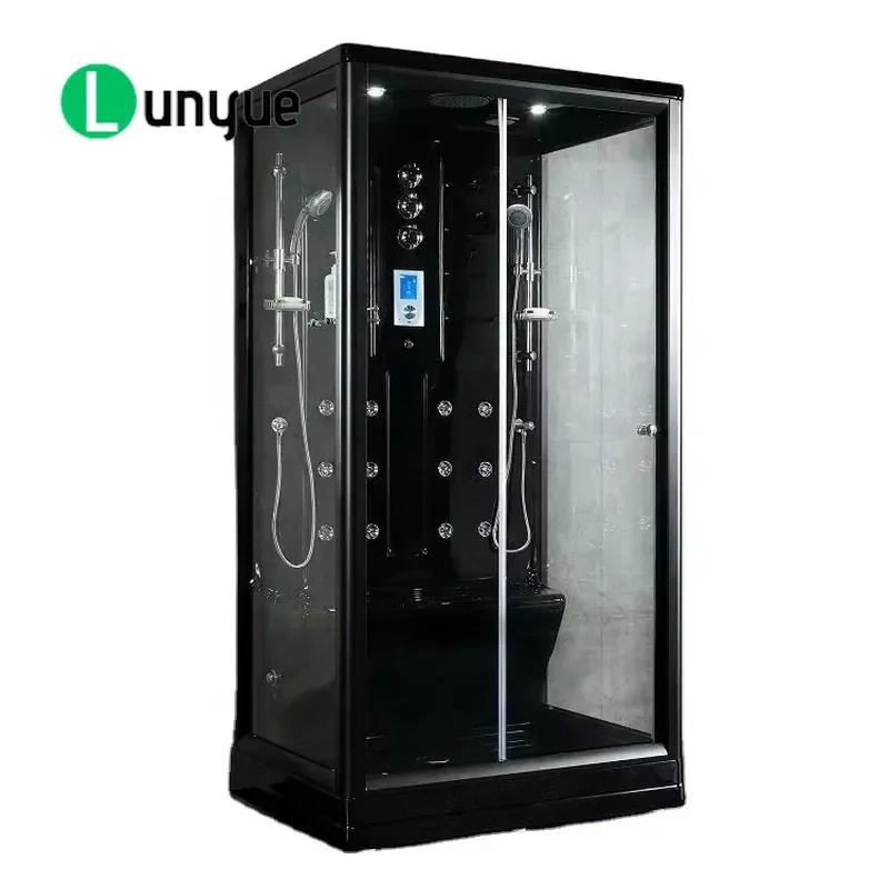Luxury White Steam Sauna for Home Family Use with Colorful LED Lights Relaxing Wellness Spa Room Modern Design Easy