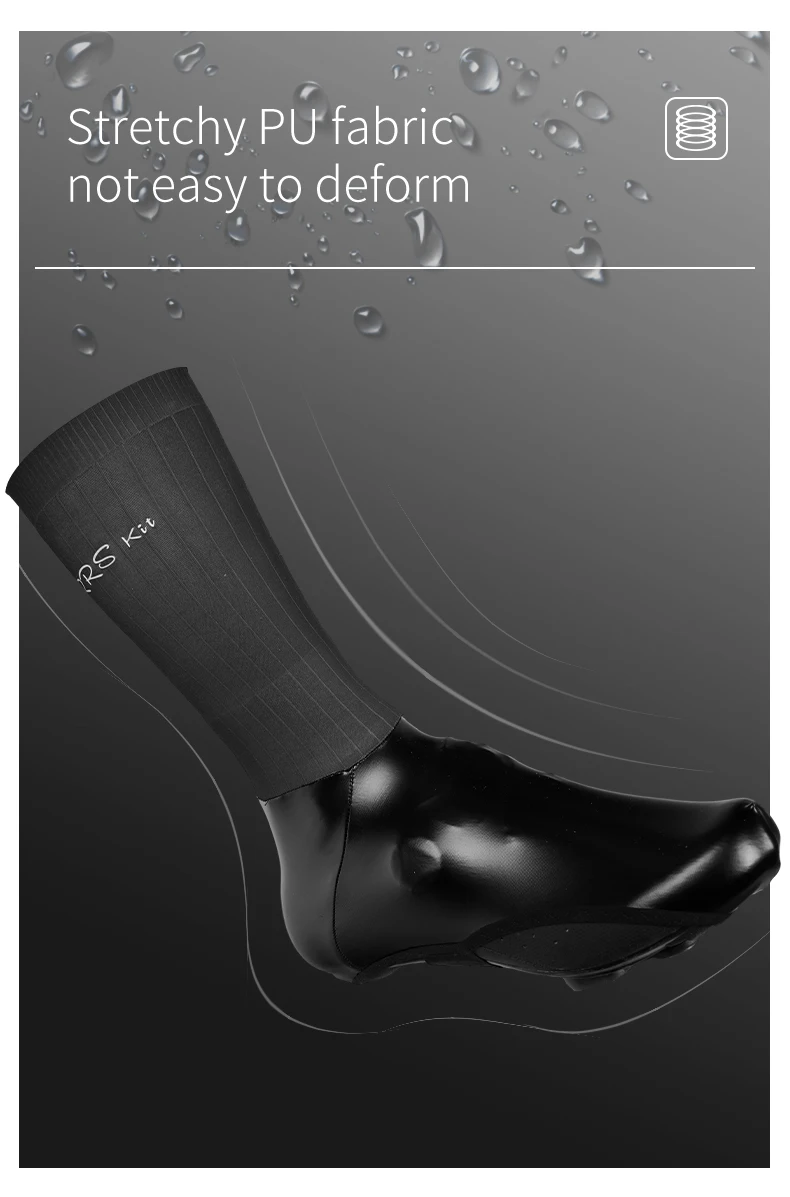 RRSKIT Fahrrad-Überschuhe für MTB, Rennrad, wasserdicht, winddicht, verschleißfest, atmungsaktiv, hochelastisch – Detail 3