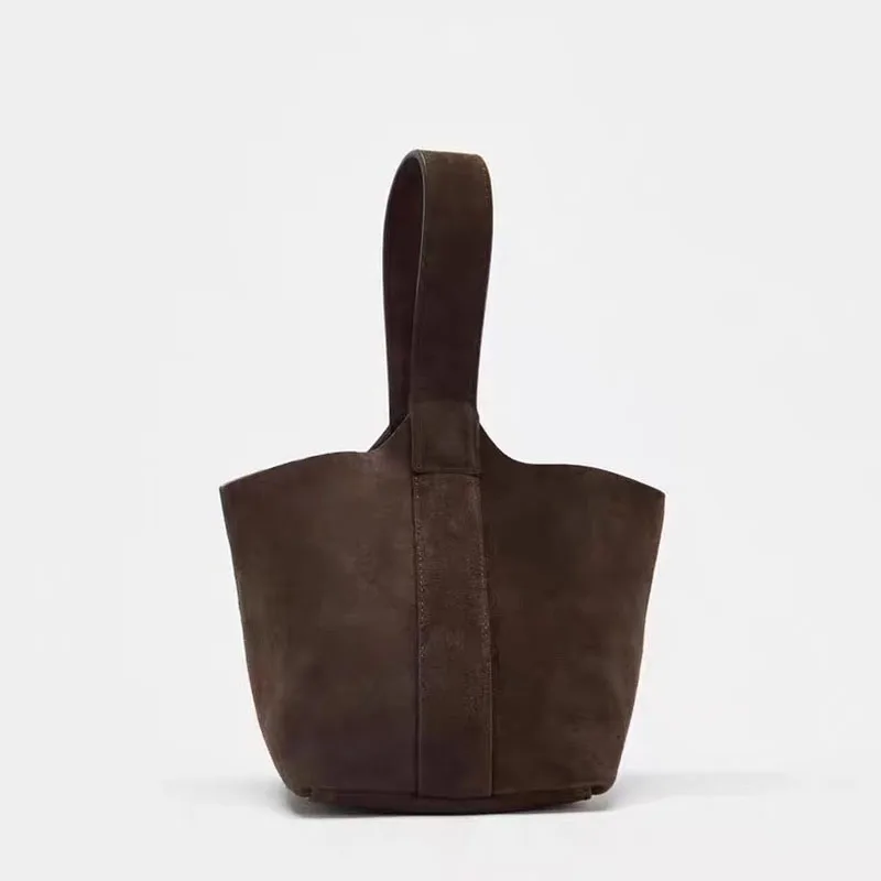 Suede Sewing Thread Retro Women's Shoulder Bags Casual Versatile New Solid Colors High Capacity Casual Tote