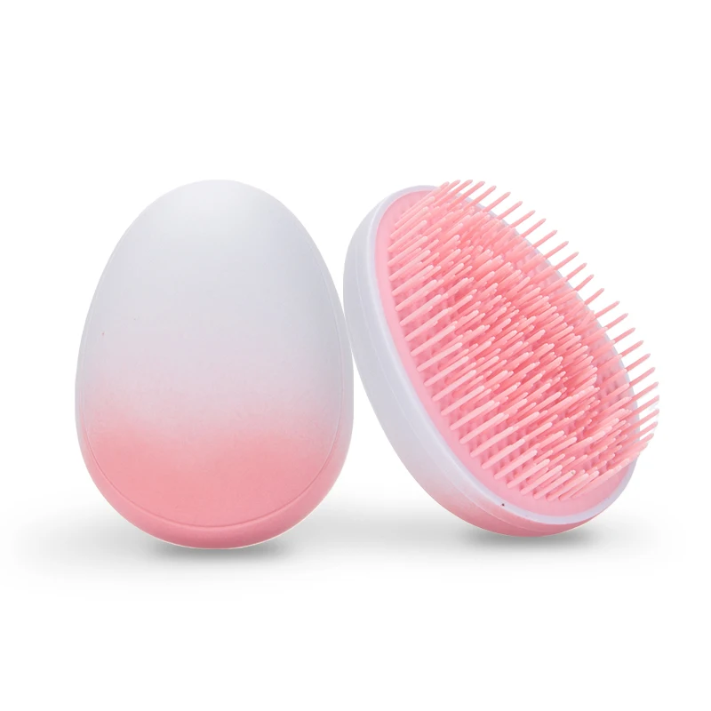 1 pcs Mini Detangling Hair Brush Gradient Egg Round Shape Tangle Hair Brushes Soft Hairbrush Salon DIY hair styling tools