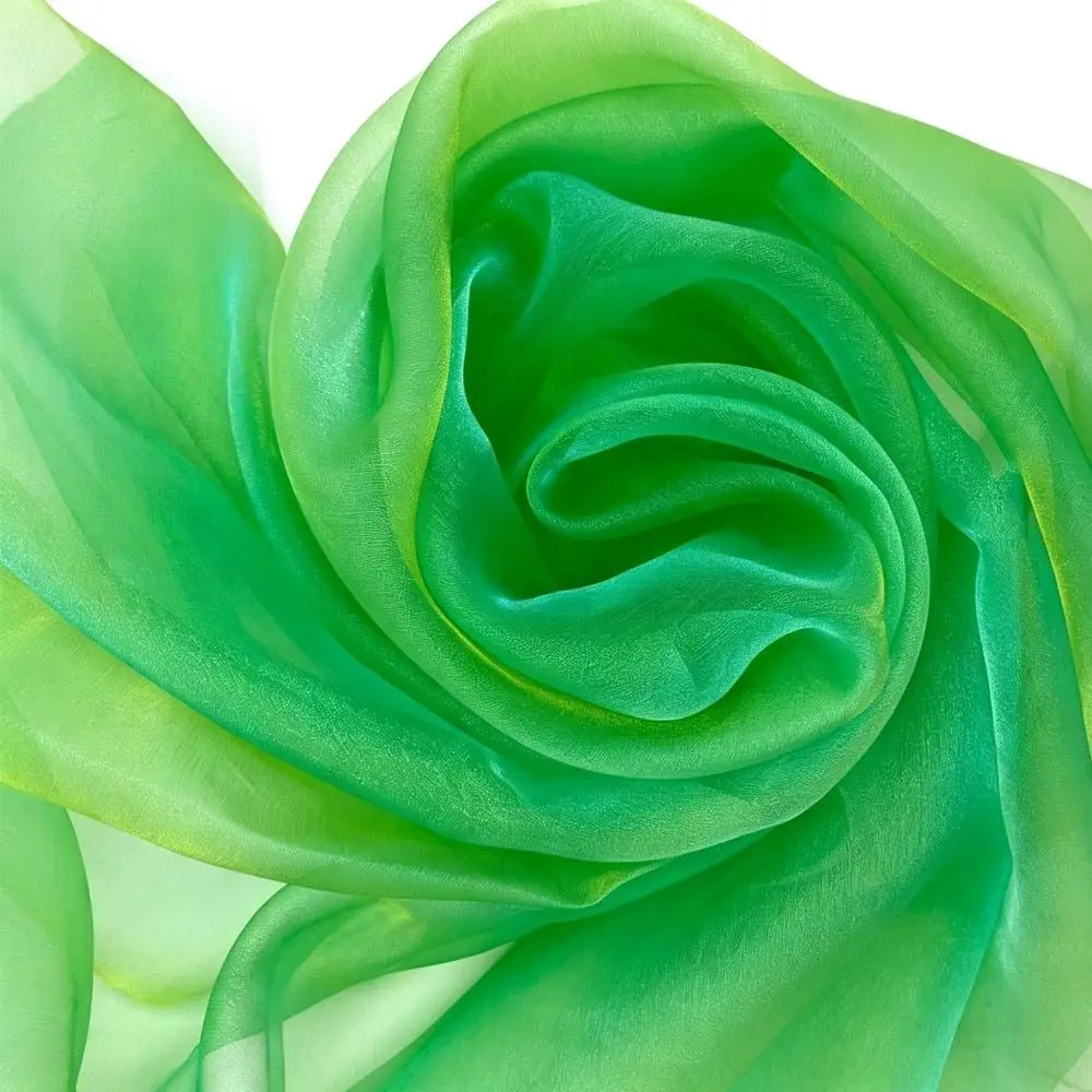 150X100cm Organza Fabric Two-color Gradient Soft Yarn Laser Fabric Blue Green Magic Mercerized Yarn DIY Fabric Wedding Dress