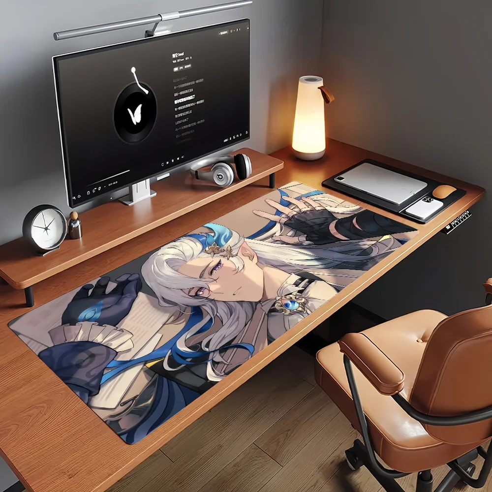 Game Genshin Impact Neuvillette Mouse Pad Non-slip Rubber Gamer Balance Computer Mat Decoracion Deskmat Laptop Office Large