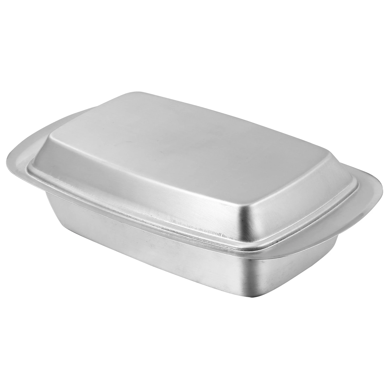 

1 pc Stainless Steel Butter Box Silver Rust-Proof Fresh Storage Container For Kitchen Cheese Dessert Snack Food Tray