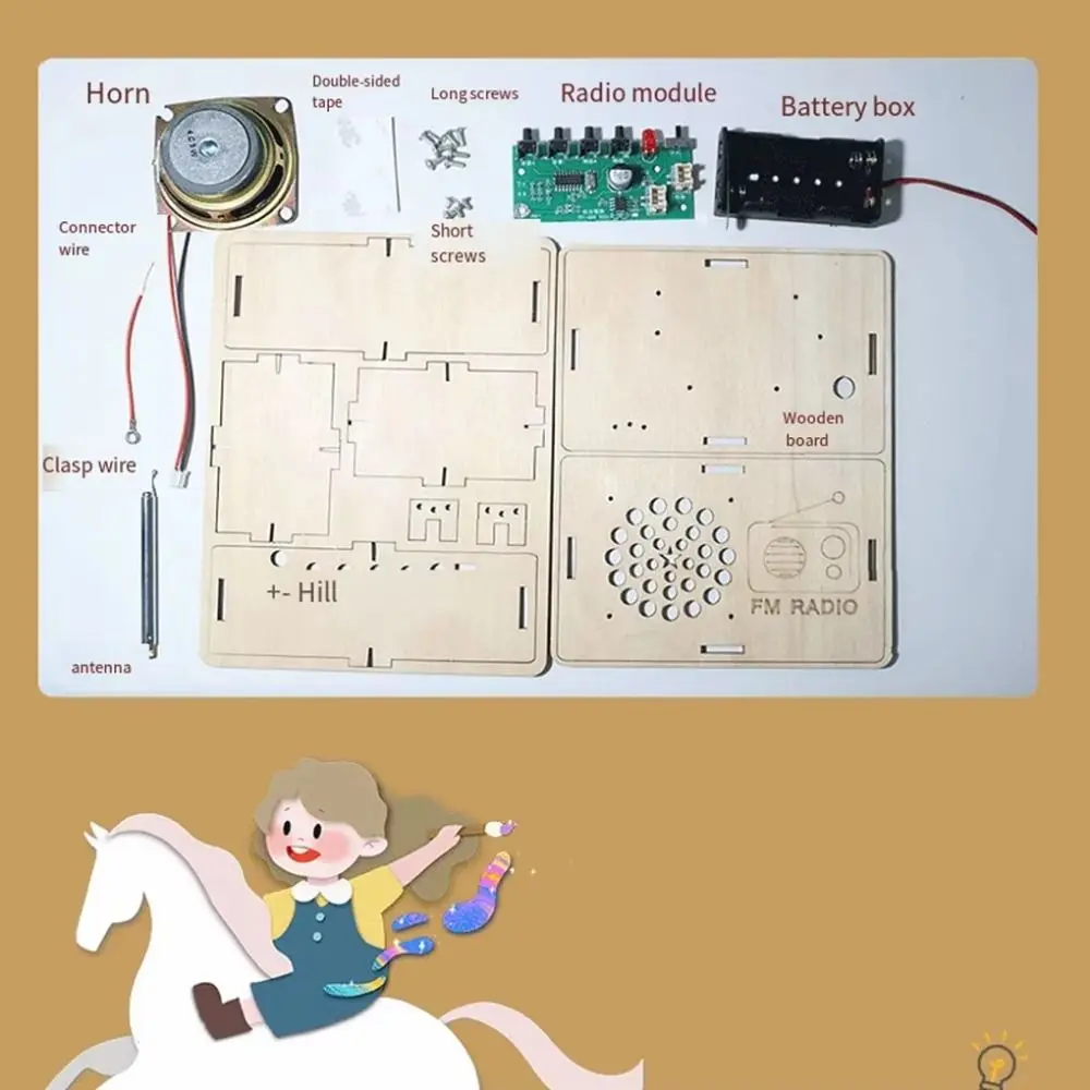 Handmade DIY DIY FM Radio Steam Model Manual Assembly Science Education Radio Multifunctional Power Bank