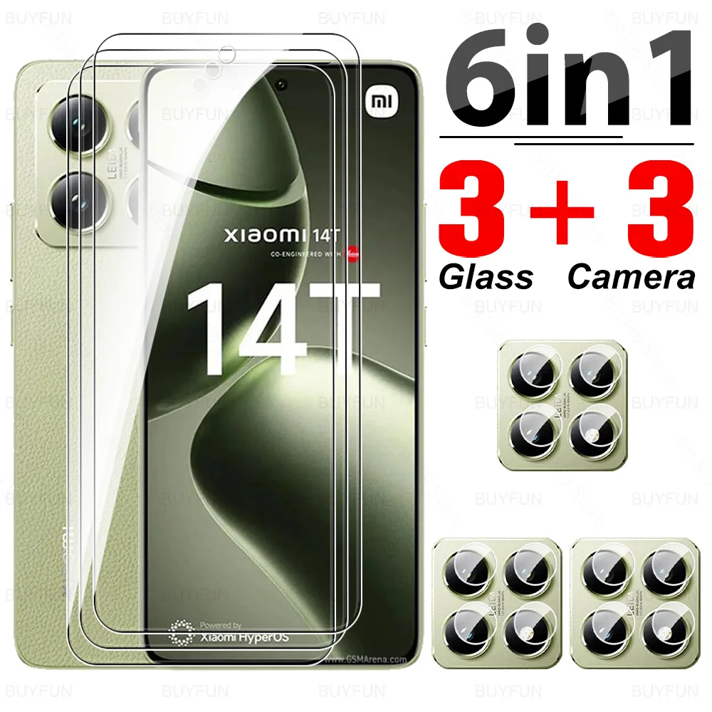 6in1 Tempered Glass Case For Xiaomi  14T 5G Screen Protector For Xiaomi Mi 13T Pro Xiaomi14T 14TPro 13TPro Lens Protective Film