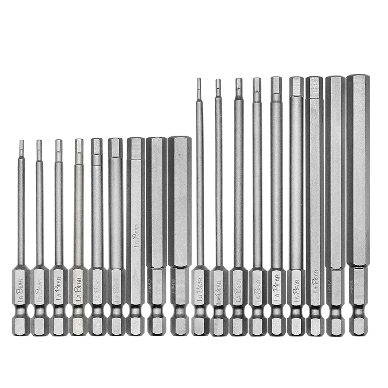 1-6pcs Magnetic Hexagon Screwdriver Alloy Steel Bit Magnetics Screw Driver Bits H1.5 - H12 For Inner Hexagons Screws Mount