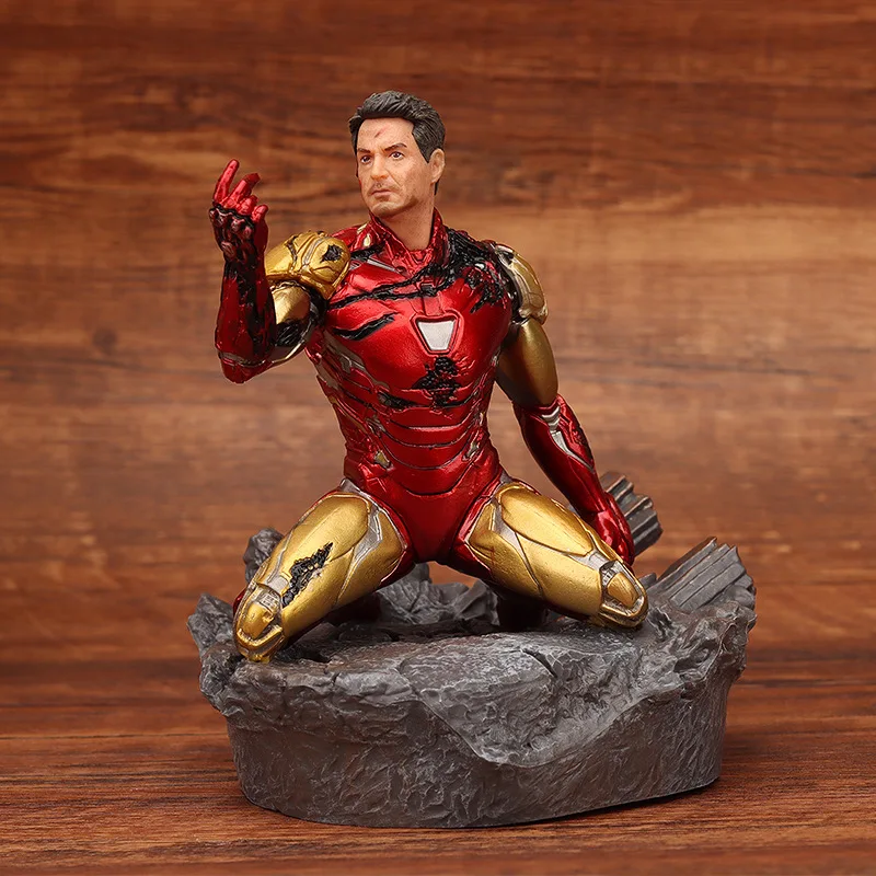 The Avengers Endgame Iron Man Mk85 Snap Your Fingers Gk Kneeling Statue Boxed Figure Collection Decoration Gifts Christmas Toys