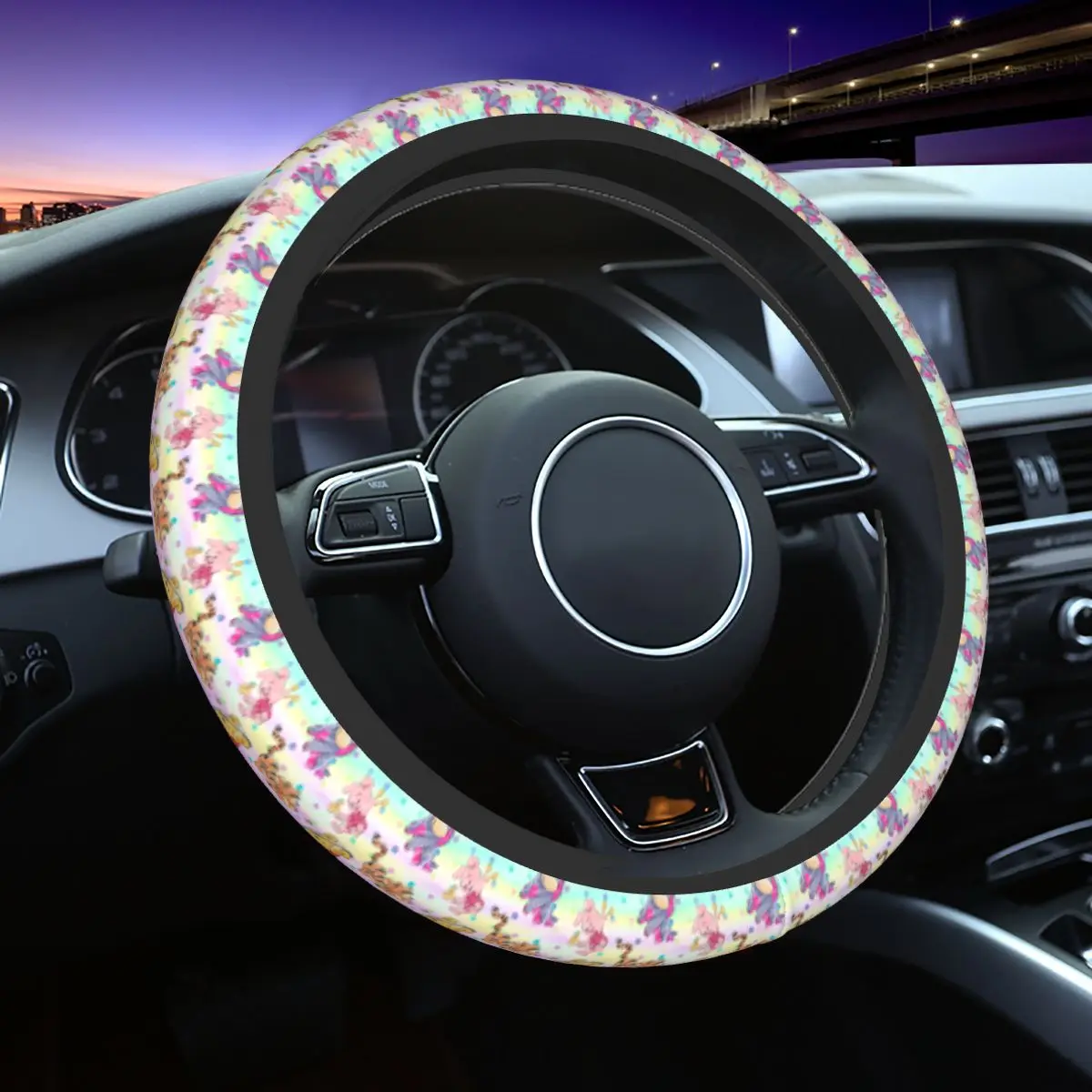 

Custom Winnie The Pooh Universal Steering Wheel Cover for SUV Car Steering Wheel Protector Auto Accessories