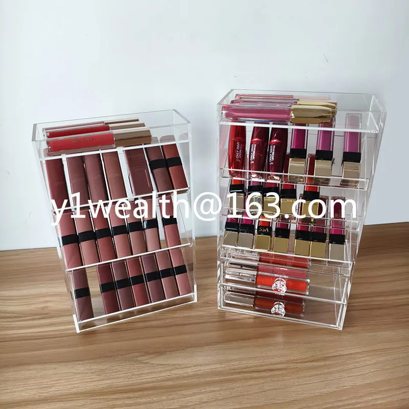 Acrylic Cosmetics Storage Shelf Lipstick Sample Lip Gloss Lip Glaze Mascara Makeup Desktop Finishing Storage Box
