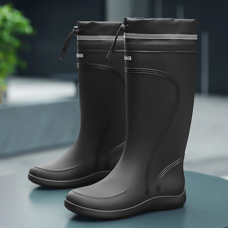 Zapatos de lluvia impermeables para hombre, botas impermeables para las cuatro estaciones, suelas suaves, antideslizantes, cómodas, para trabajo al aire libre