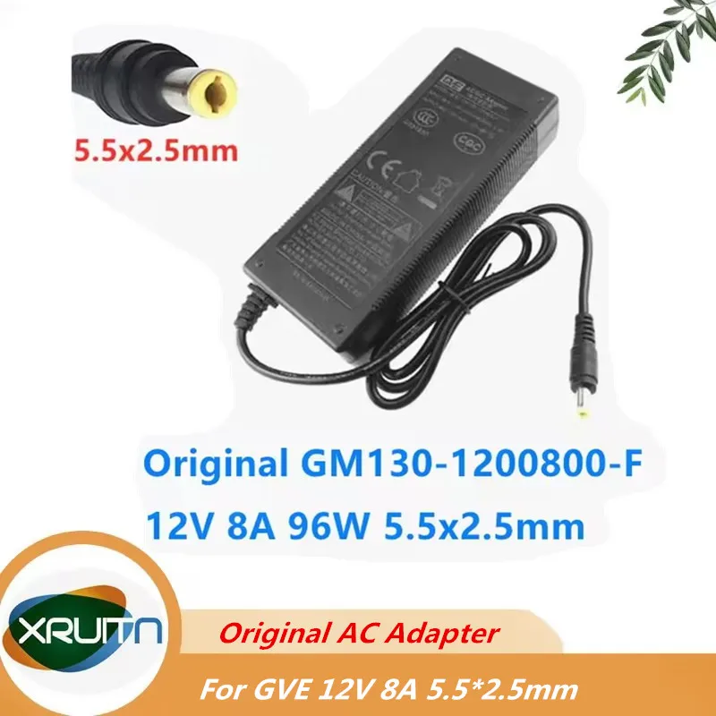 

Original AC Adapter Charger For GVE 12V 8A 96W 5.5x2.5mm GM130-1200800-F GM120-1200800-F Power Supply