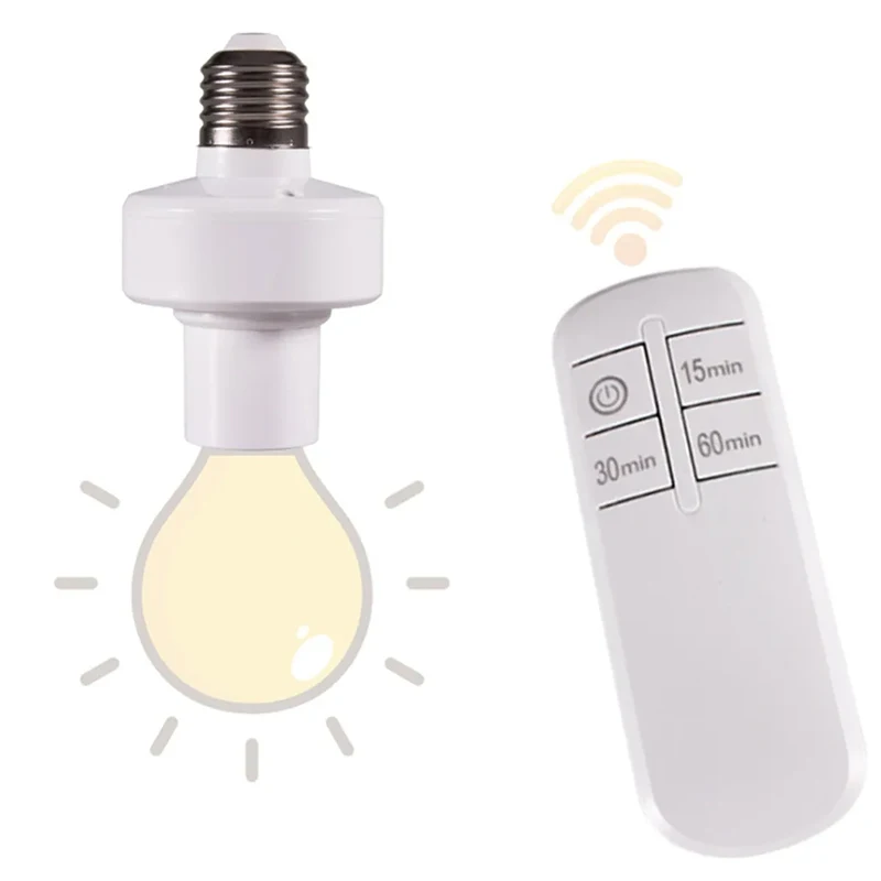 E27 Lamp Holder Wireless Remote Control Lamp Holder With 30-60min E27 110V / 220V Power Switch Socket Remote Timing On/Off Light