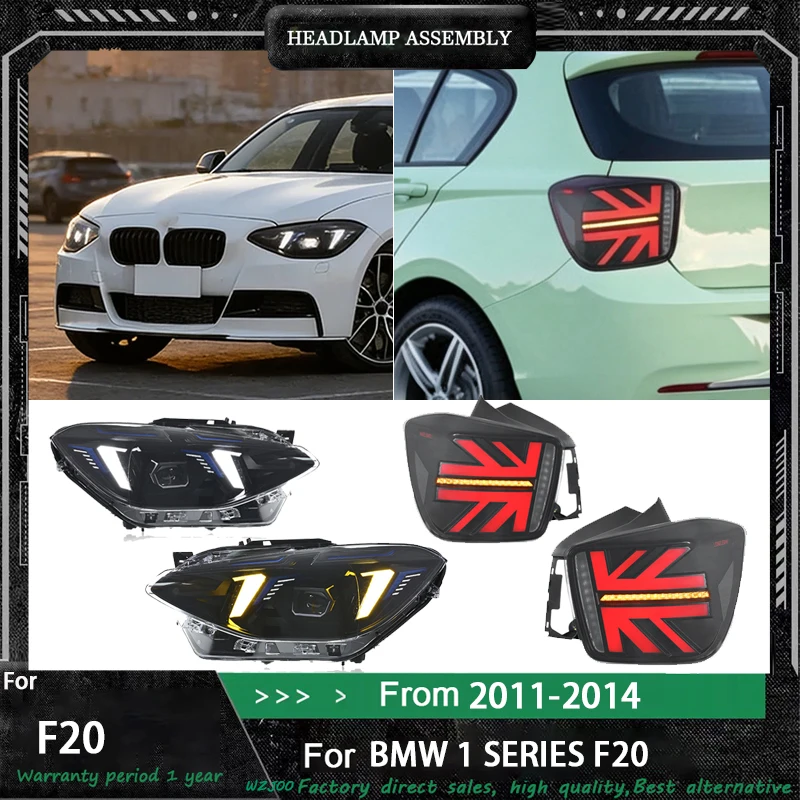 LED Headight +Taillight for BMW 1 Series F20 2012-2014 LED Dual Color Headlights Assembly Plug & Play Turn Signal Front Lights