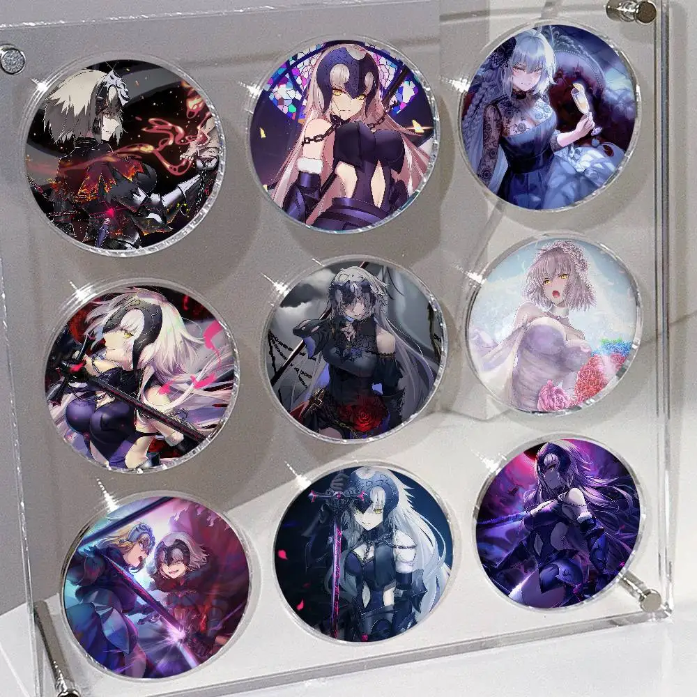 مصير الطلب الكبير جان دارك تغيير شارات أنيمي شارة ليزر مستديرة الكرتون بروش الملابس ظهره اكسسوارات التلبيب