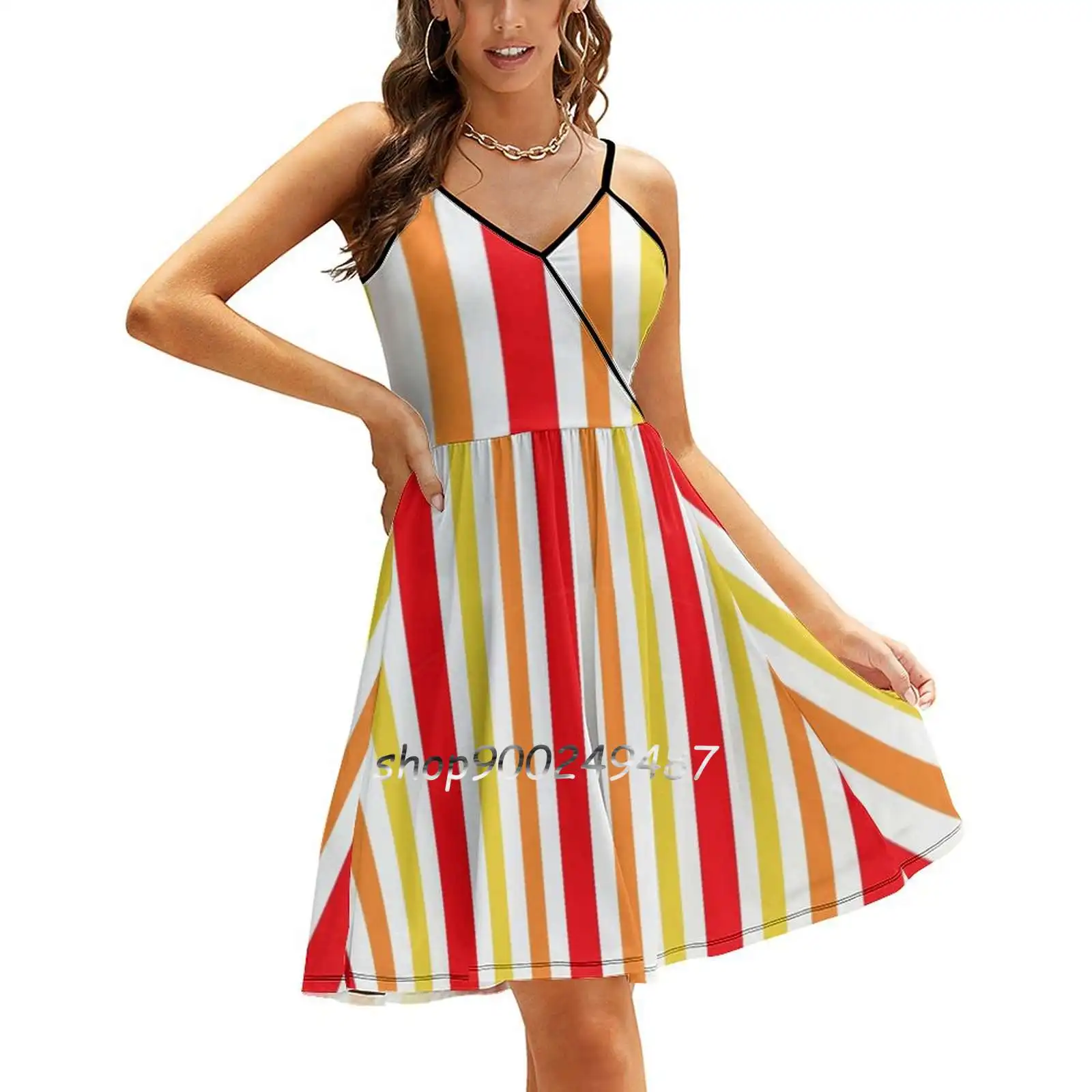 Jolly Holiday Bert Stripes Sling Dress Women Summer Printing Condole Belt Dresses Mary Poppins Nerdpoppins Bert Jolly Holiday