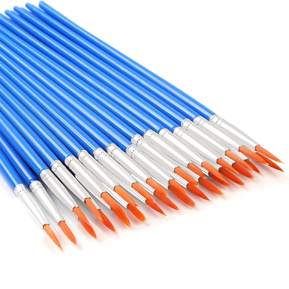 30pcs Small Fine Nylon Hair Detail Round Paint Brush For Drawing Watercolor Brushes Paint Brushes Pen For Student Art Stationery