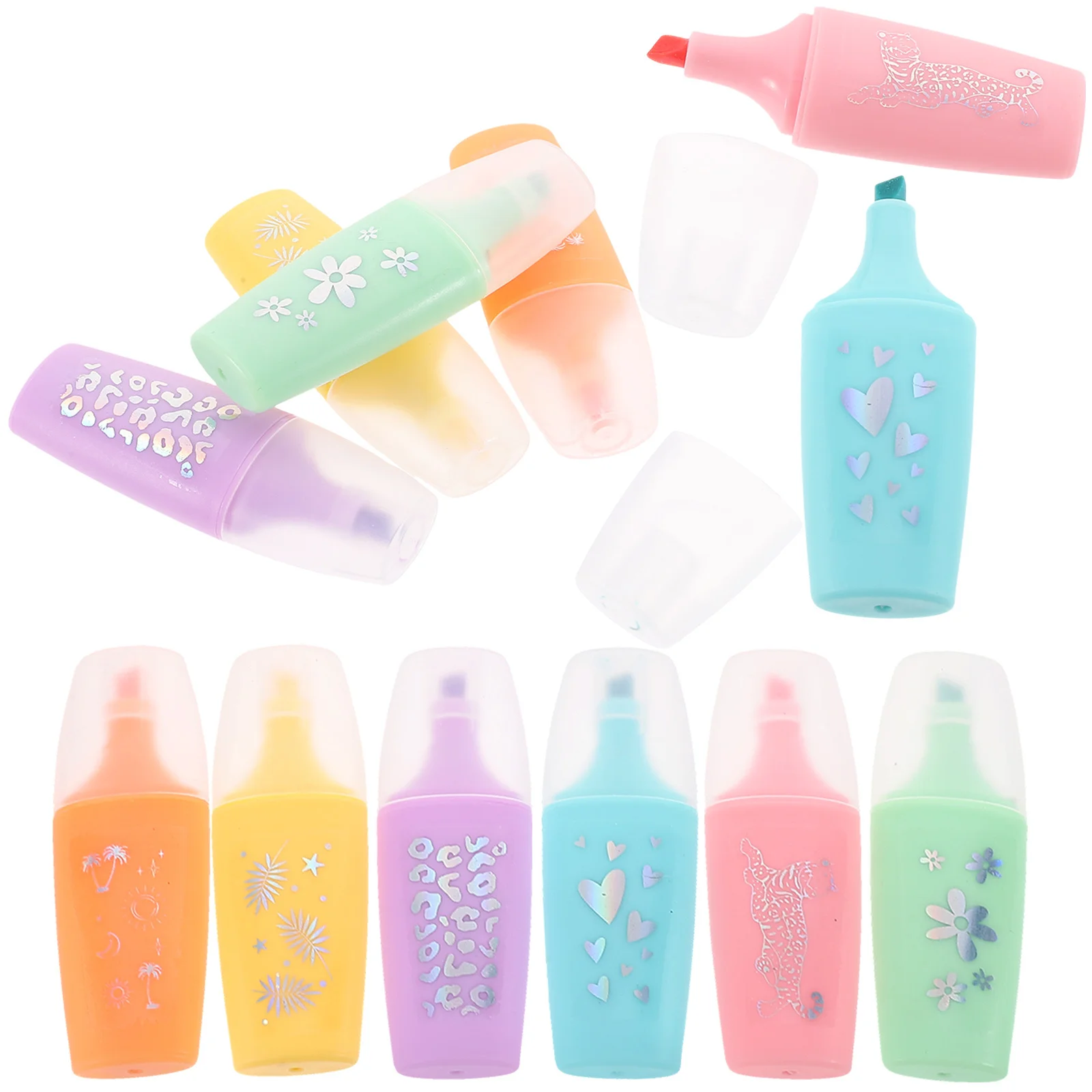 

24Pcs Colorful Highlighter Pens Bright Mini Markers for Students Kids Note Taking School Office Supplies Cartoon Highlight Book