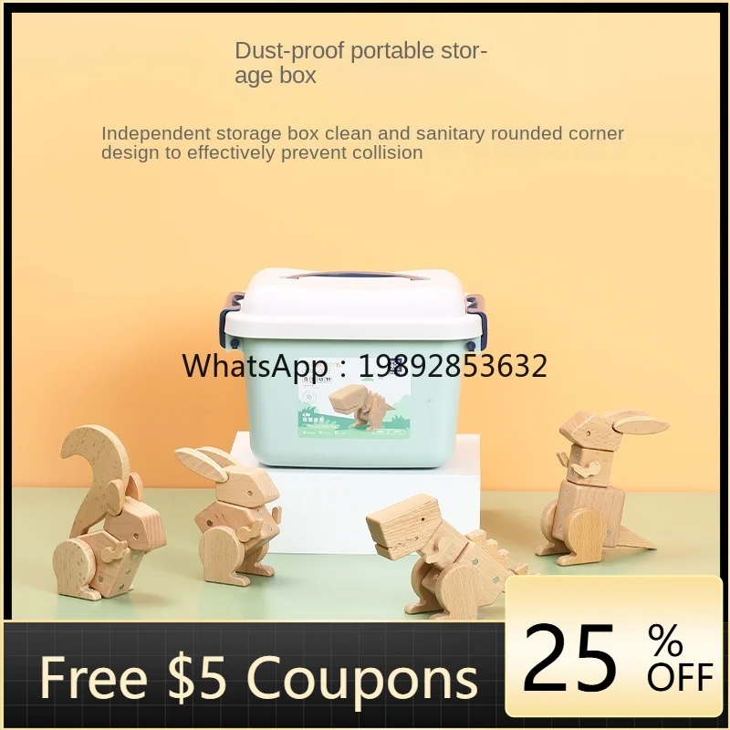 XL Variedade Animal Montado Blocos de Construção Educacionais Brinquedo 3-6 Anos 1-3 Anos Blocos de Construção Magnéticos