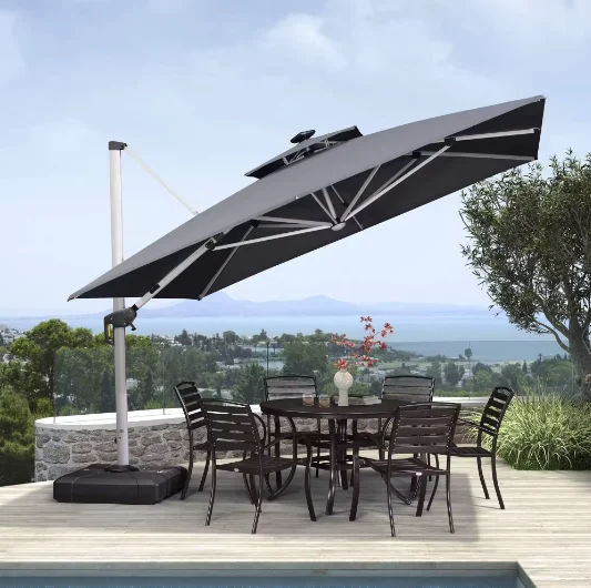 

Открытый римский зонт, водонепроницаемый консольный садовый пляжный патио, зонтик от солнца, ресторанный зонт