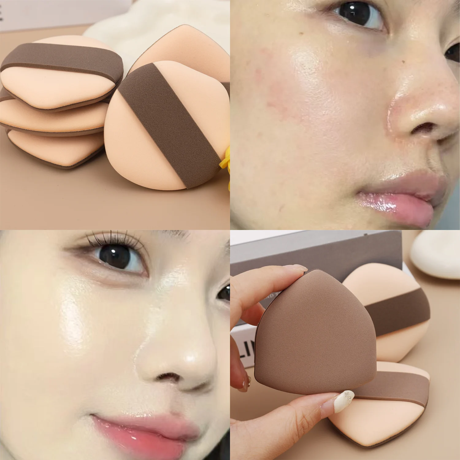 الاستخدام الرطب والجاف الإسفنج ماكياج مسحوق نفخة على الوجهين مثلث التجميل نفخة تطبيق بالتساوي الأساس أدوات ماكياج سهلة التنظيف