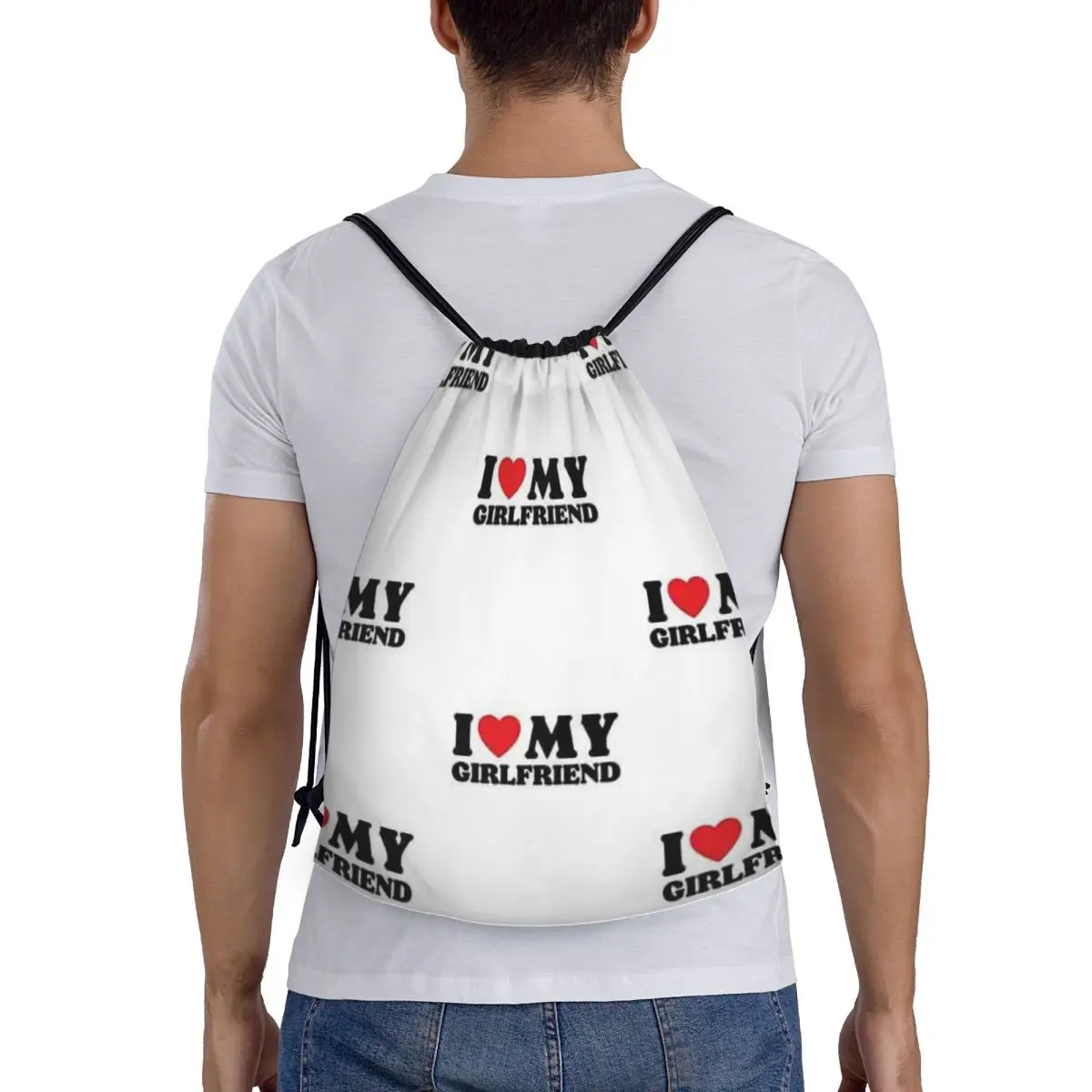 

I Love My Girlfriend Backpacks Multi-function Portable Drawstring Bundle Pocket Sports Bag Book Bags For Man Woman Students