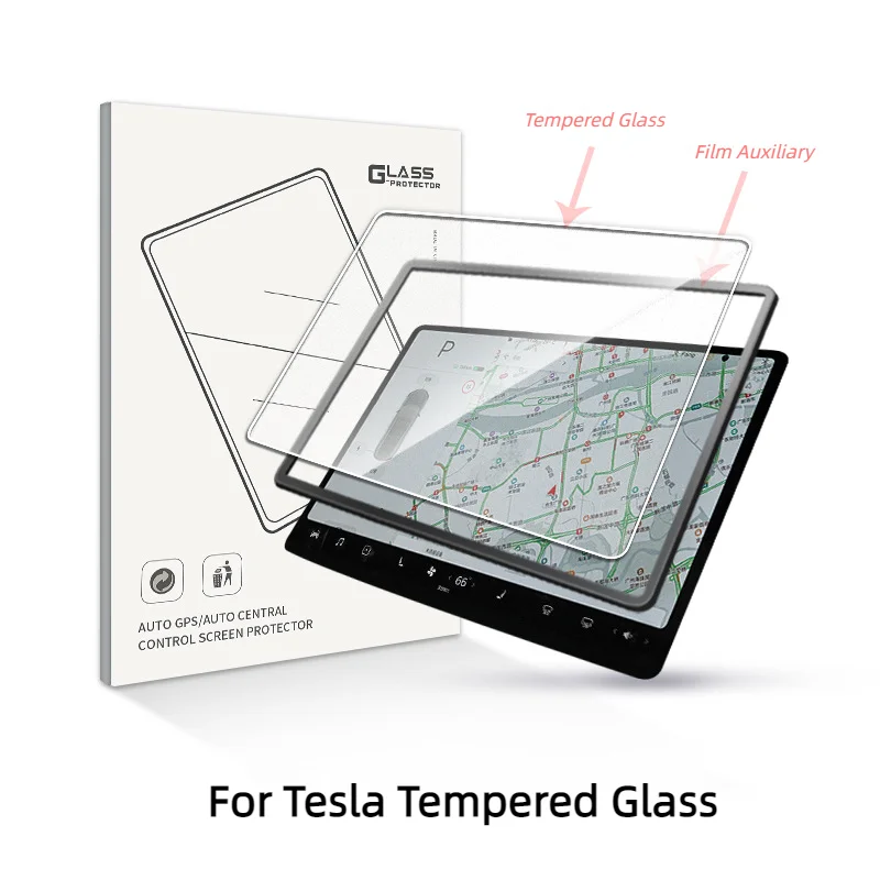 For Tesla Model Y/3 2021-2023 Center Console Screen Protector Cover Tempered Glass Full Cover Matte Anti Glare HD Film For Tesla