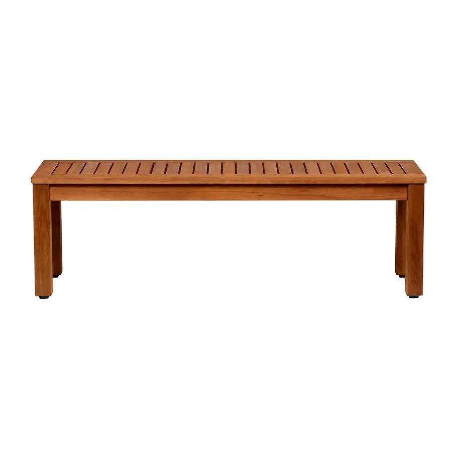 Aster Backless Patio Eucalyptus Wood مثالية للأماكن الخارجية والداخلية، 53، مقعد بني #1