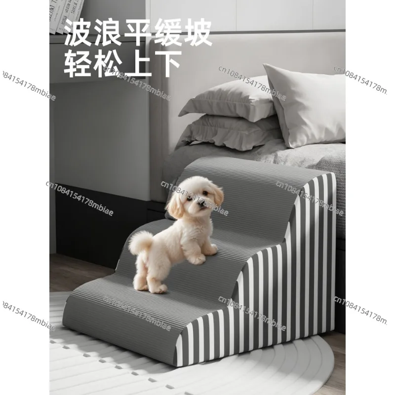Pet Stairs Dog Stairs Steps Small Dog Bed Climbing Bed Ladder Bedside Puppy Ladder Jacket Removable and Washable