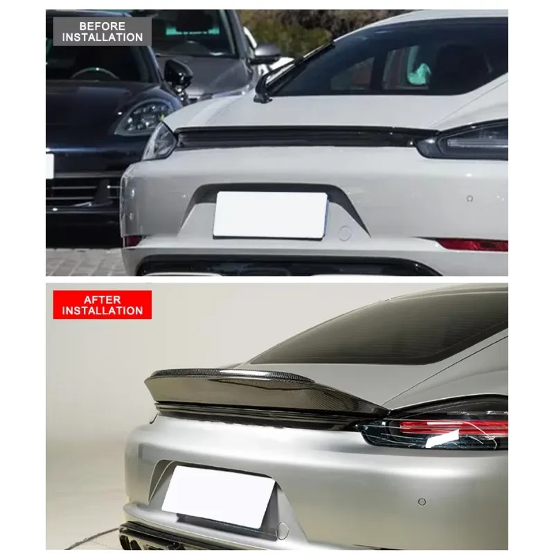 26 Style 2017-2025 Car Modification Upgrade Carbon Fiber Tail Spyder Tail Assembly Spoiler For 718 Cayman Boxster RS