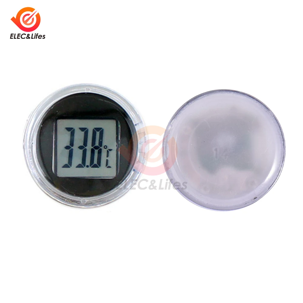 1Pcs -20~70 ℃ Mini Waterproof Motorcycle Temperature Sensor Adhesive Car Mounted Thermometer With Battery