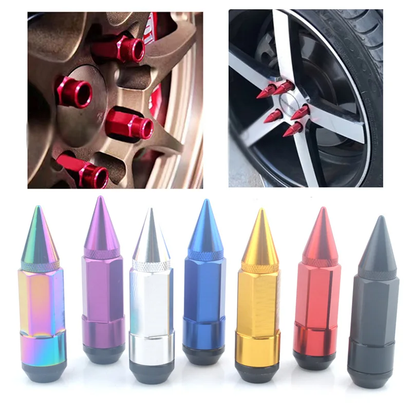 Racing Composite Nut Anti Theft Wheel Lug Nut Bolt With Spikes Extended Tuner Wheels Rims Lug Nuts M12X1.5/M12X1.25