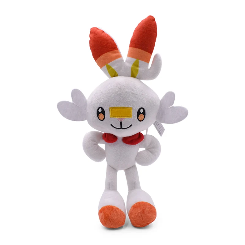 Scorbunny Evolution Raboot Plüschtiere, gefüllte Puppe, Wurfkissen, Heimdekoration, Kawaii-Kaninchen, Weihnachtsgeschenk für Kinder und Freunde – Detail 4