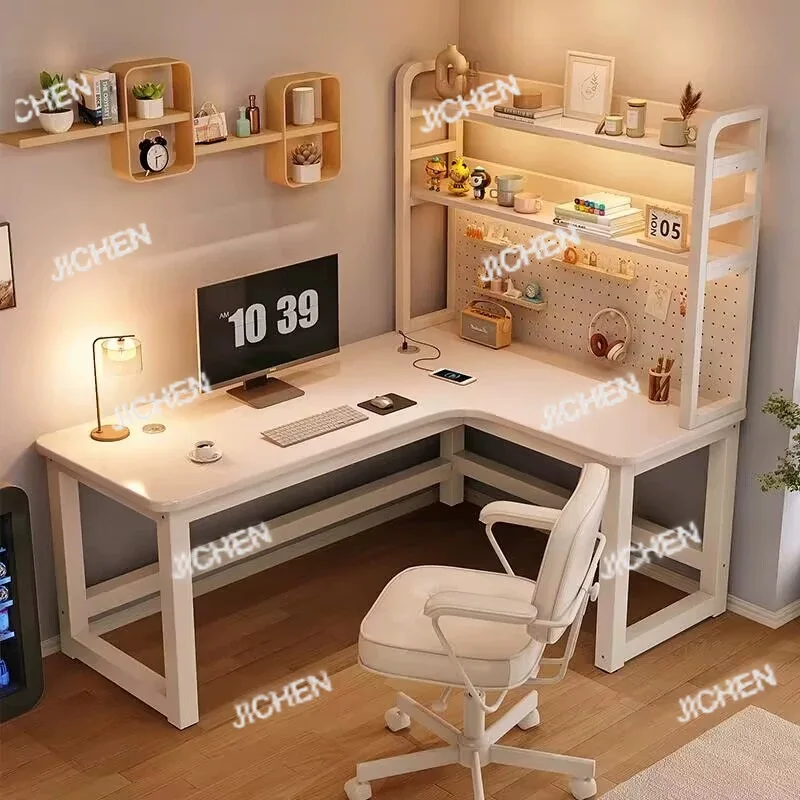 

Corner desk L-shaped computer desk desktop household corner bookshelf integrated bedroom girls table workbench