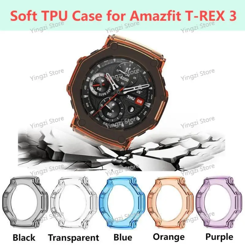 Soft TPU Case For Amazfit T-REX 3 Bumper Protective  Shell Frame For Huami Amazfit T Rex 3 Protector Smart Watch Cover Accessory