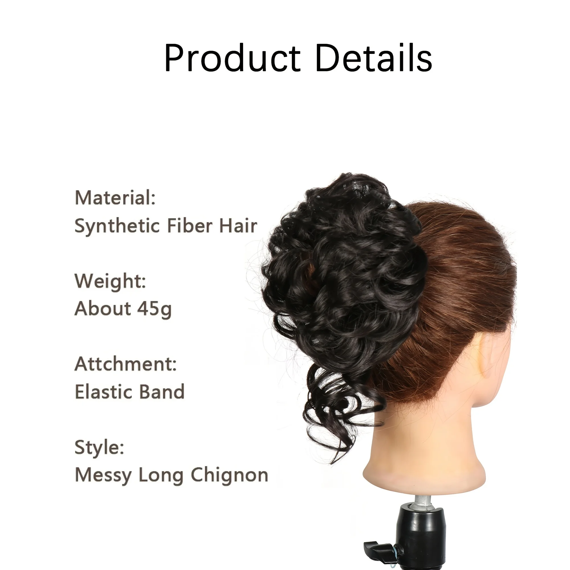 Synthetic Hair Buns, Curly Wavy Ponytail Hair Scrunchies with Elastic Rubber Band Messy Hair Bun Hair Pieces For Women Girls