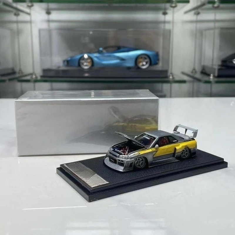for SW Nissan GTR ER34 LBWK1:64 simulation alloy car model collection open lid high-end ornament