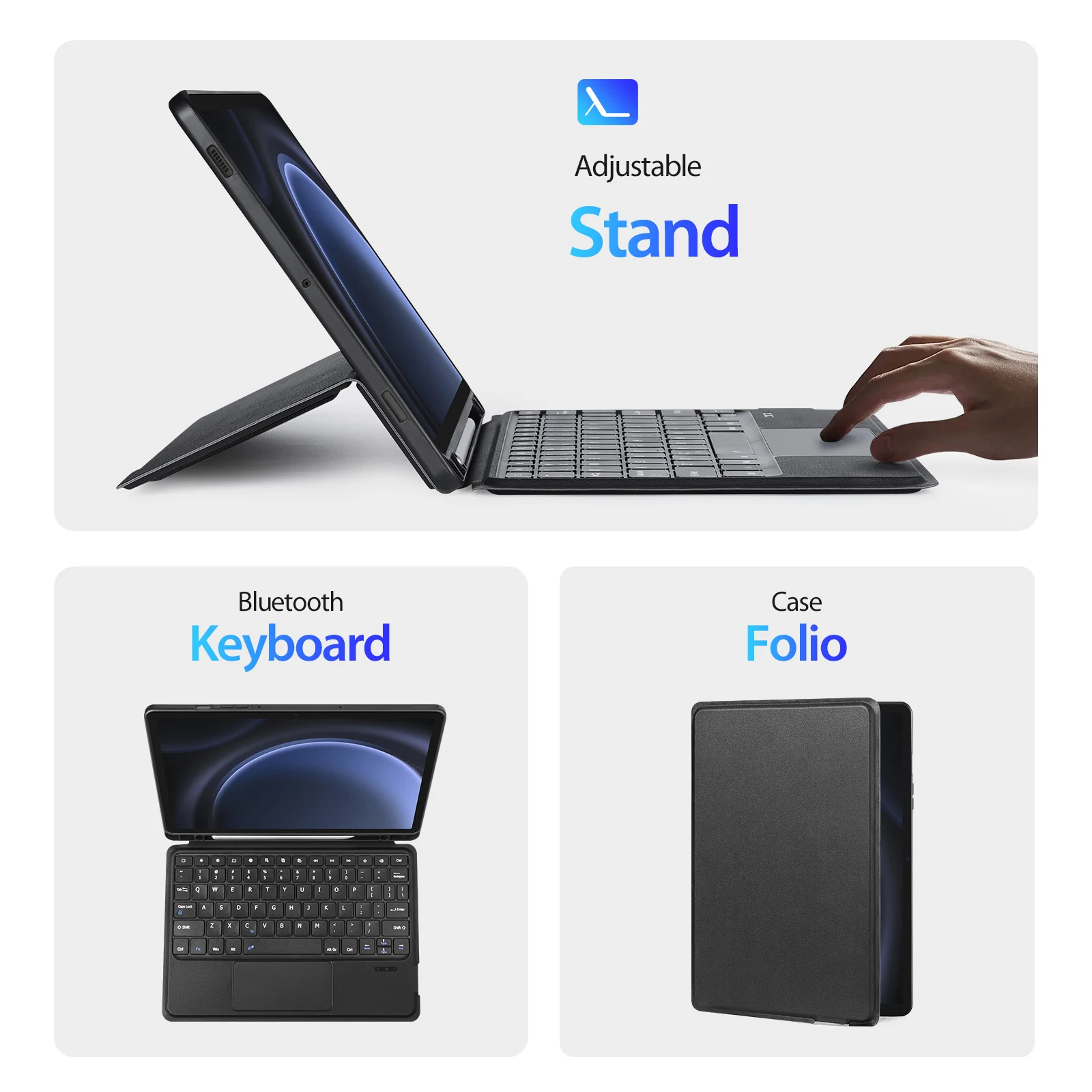 DUX DUCIS for Samsung Galaxy Tab S10 Ultra touch keyboard protective cover S9 FE Plus Bluetooth keyboard S6 Lite S8+ S11 A9 Plus