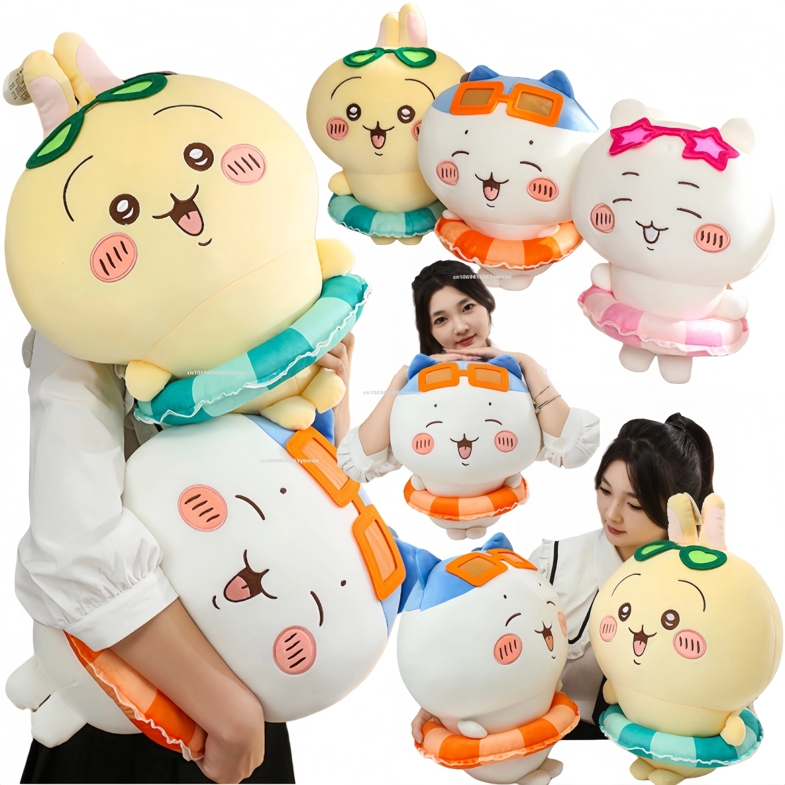 

Удобное кольцо для плавания Hachiware Plushes, милая подушка Usagi, мягкая аниме Chiikawa, плюшевая игрушка, подушка для спинки дивана-кровати