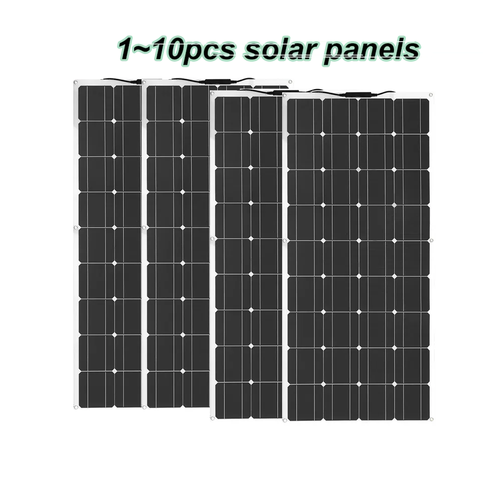 

Flexible Solar Panel 12v 1pcs~ 10pcs 18v 120W Black 18V 24V 36v 240w 360W 600W 1200W Charger Battery Boat Car House Camping