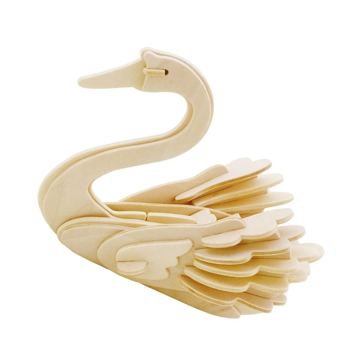 1 zestaw 1 Zestaw Drewniane Puzzle 3D Łabędź Edukacyjne Dla Dzieci Dorośli Gładkie Wytrzymałe Rzemiosło z Drewna Zestaw do Robienia Drewniane Puzzle 3D Zwierzę