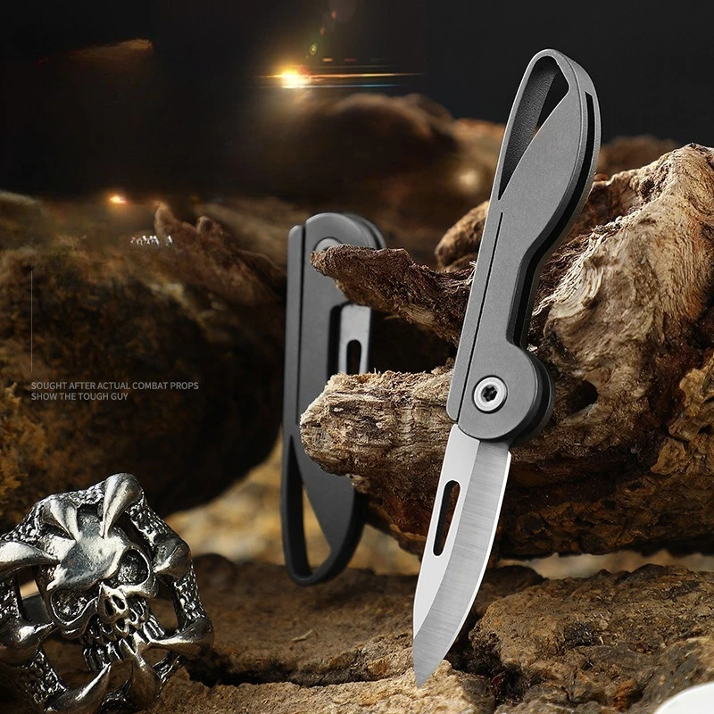 

Titanium Alloy High-quality Outdoor Folding Mini Knife Convenient Camping and Hiking Portable Keychain EDC Pocket Tool